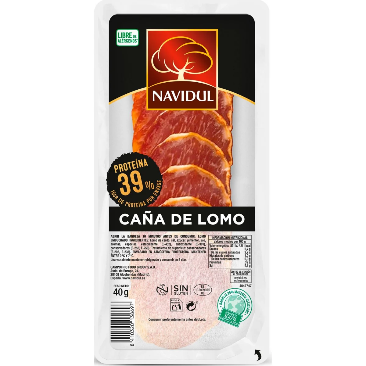 Caña Lomo en Lonchas Navidul