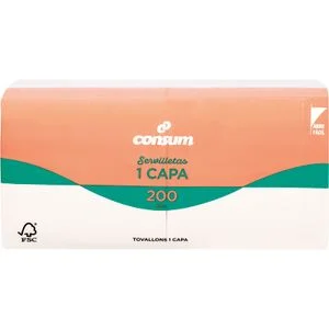 Weiße Servietten, 1-lagig, 30x30, 200 Stück Consum