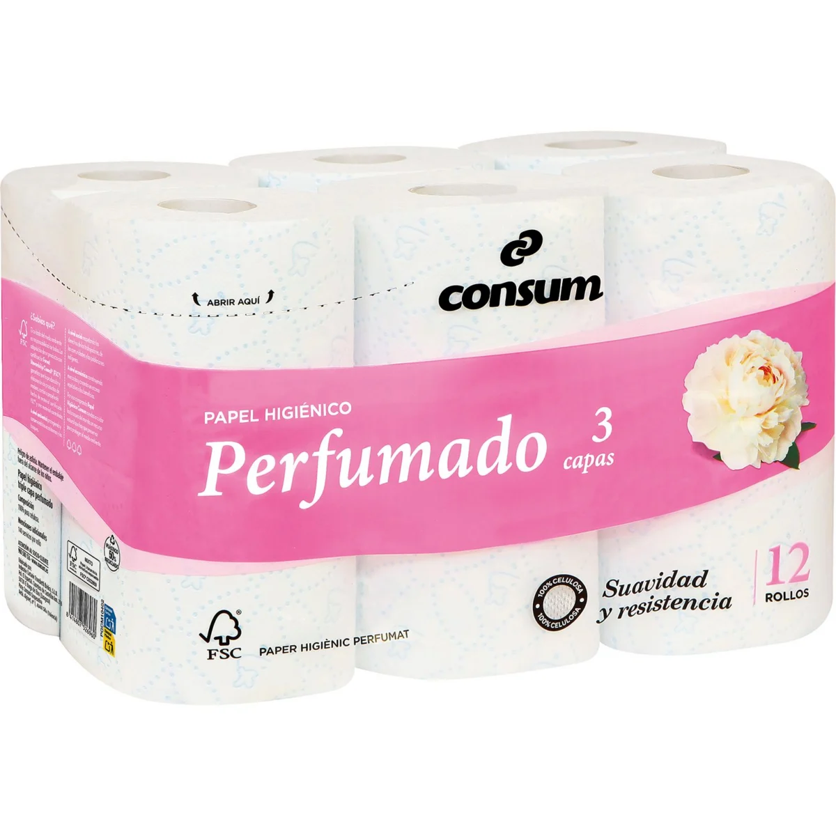 Paper higiènic perfumat de triple capa Consum