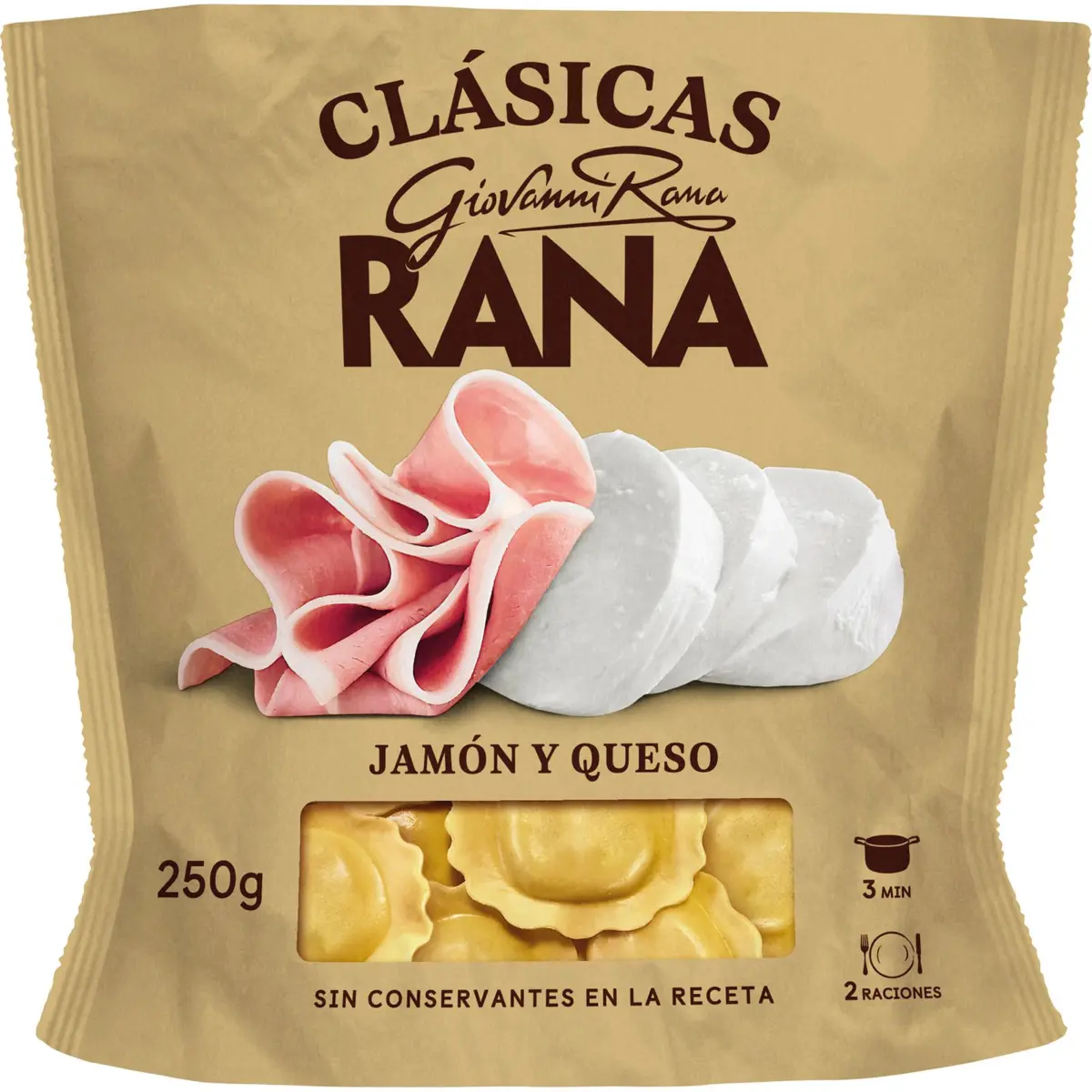 Pasta Fresca Rellena Jamón y Queso Rana