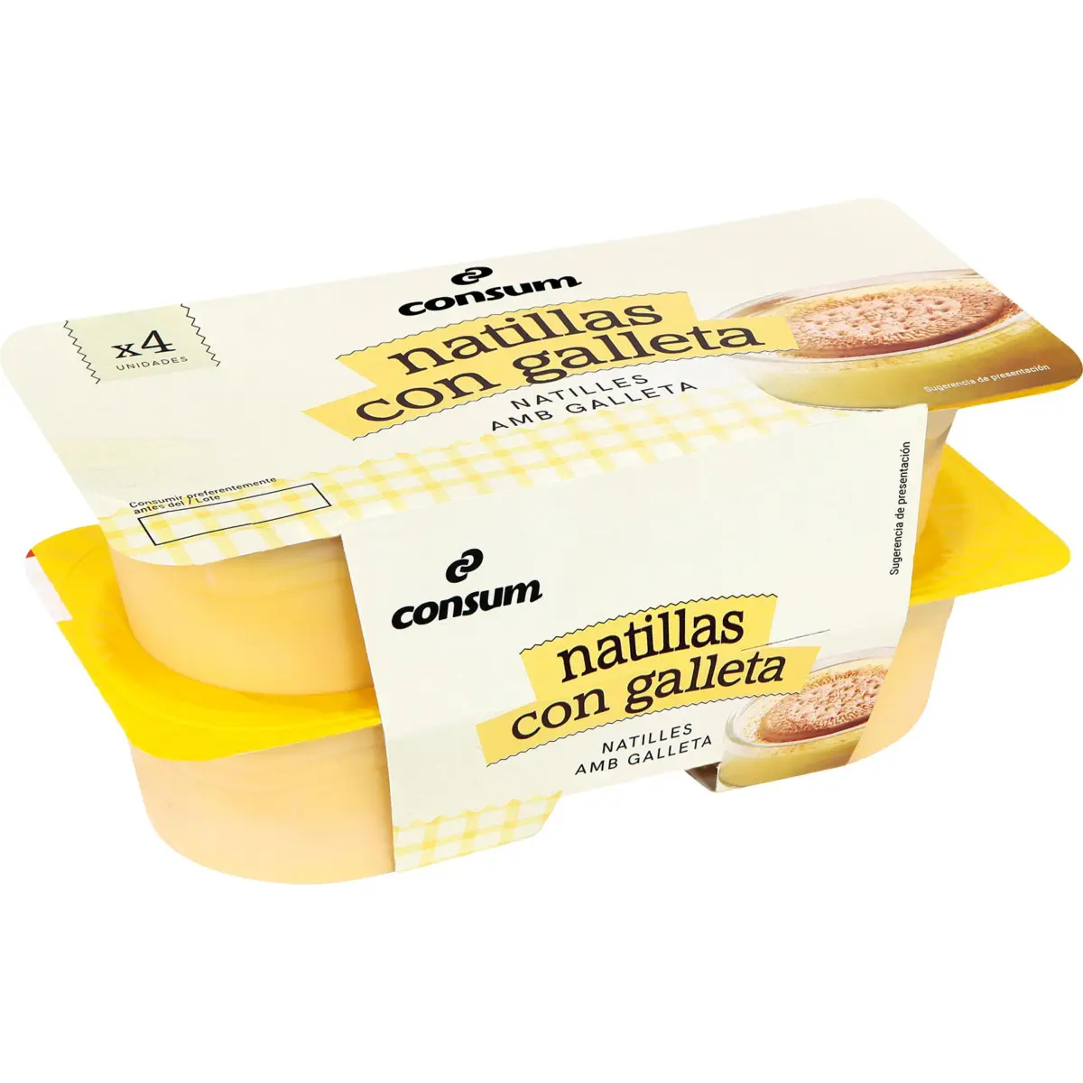 Vanillepudding mit Keks, 4er-Pack Consum