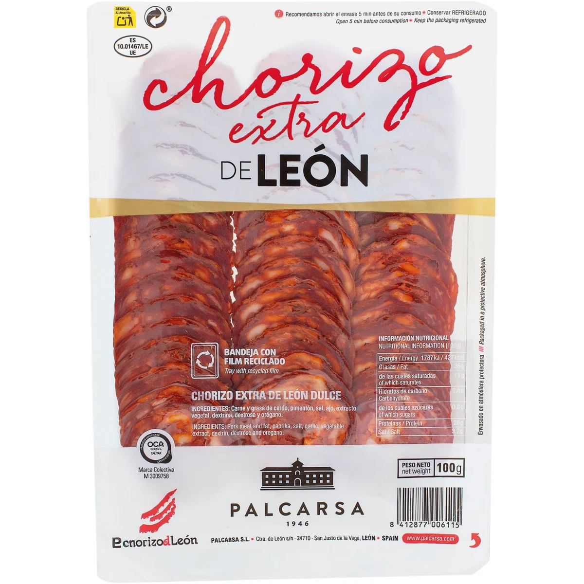 Солодке чоризо Extra de León Palcarsa