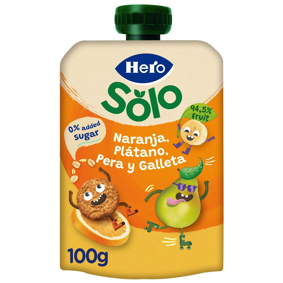 Pouche Hero Nanos Naranja, Plátano y Galleta