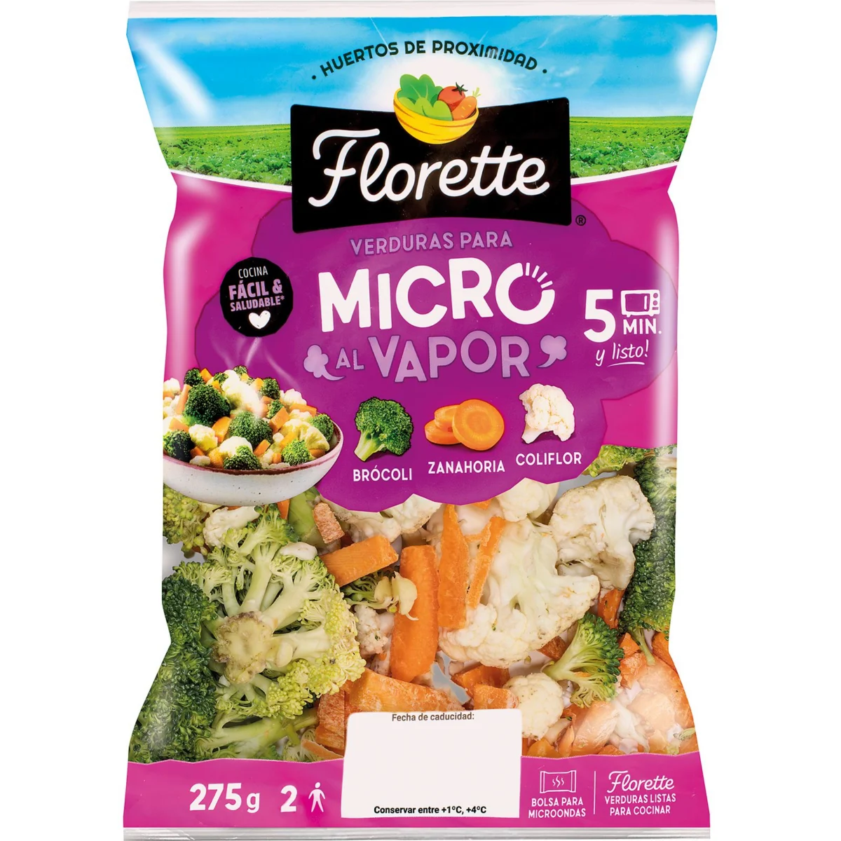 Coliflor-Brócoli-Zanahoria Microondas Florette