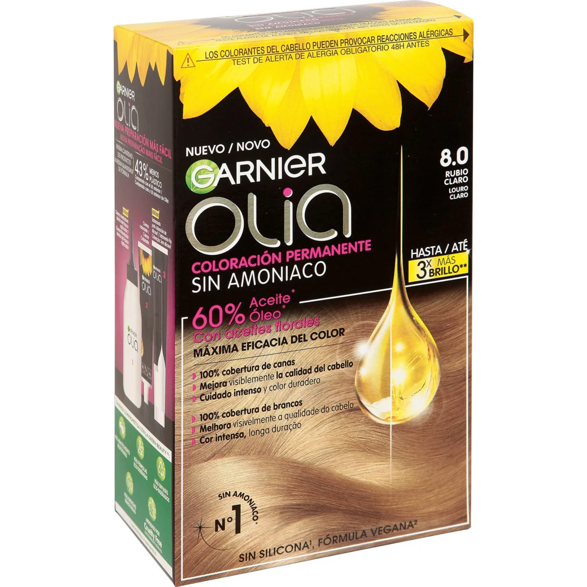 Coloration 8.0 blond clair Olia