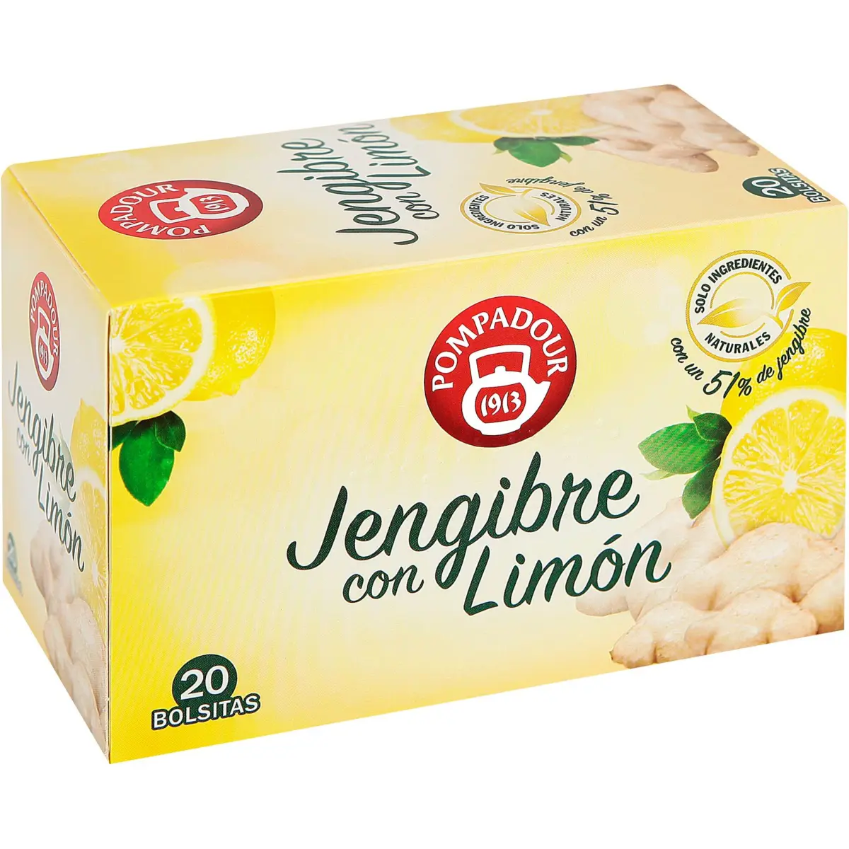 Ginger with lemon, 20 tea bags Pompadour