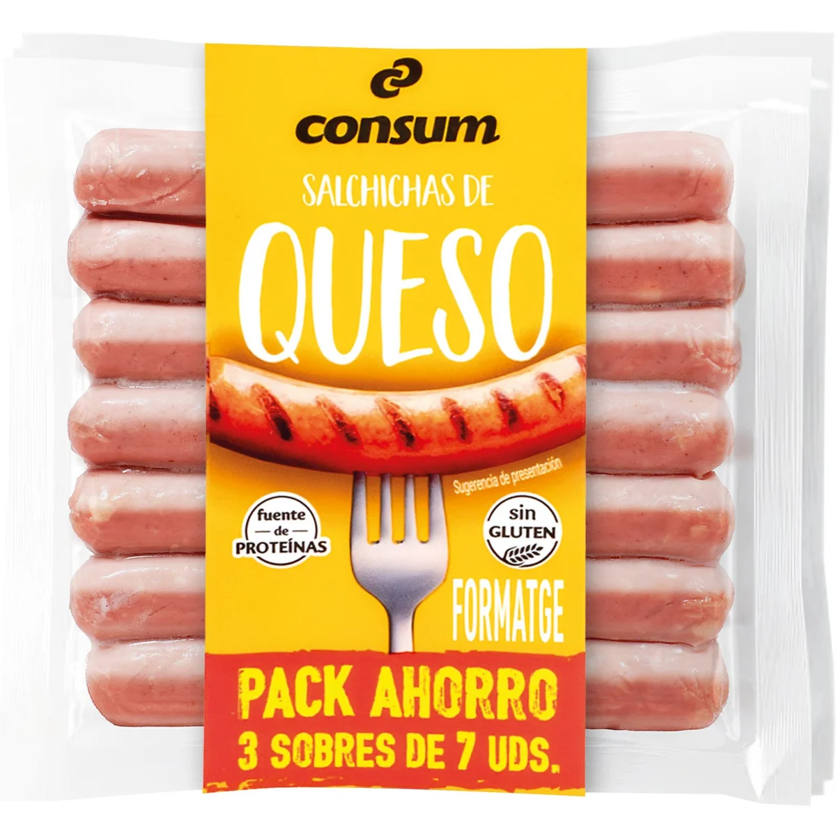 Salchichas con Queso 7 Unidades Consum