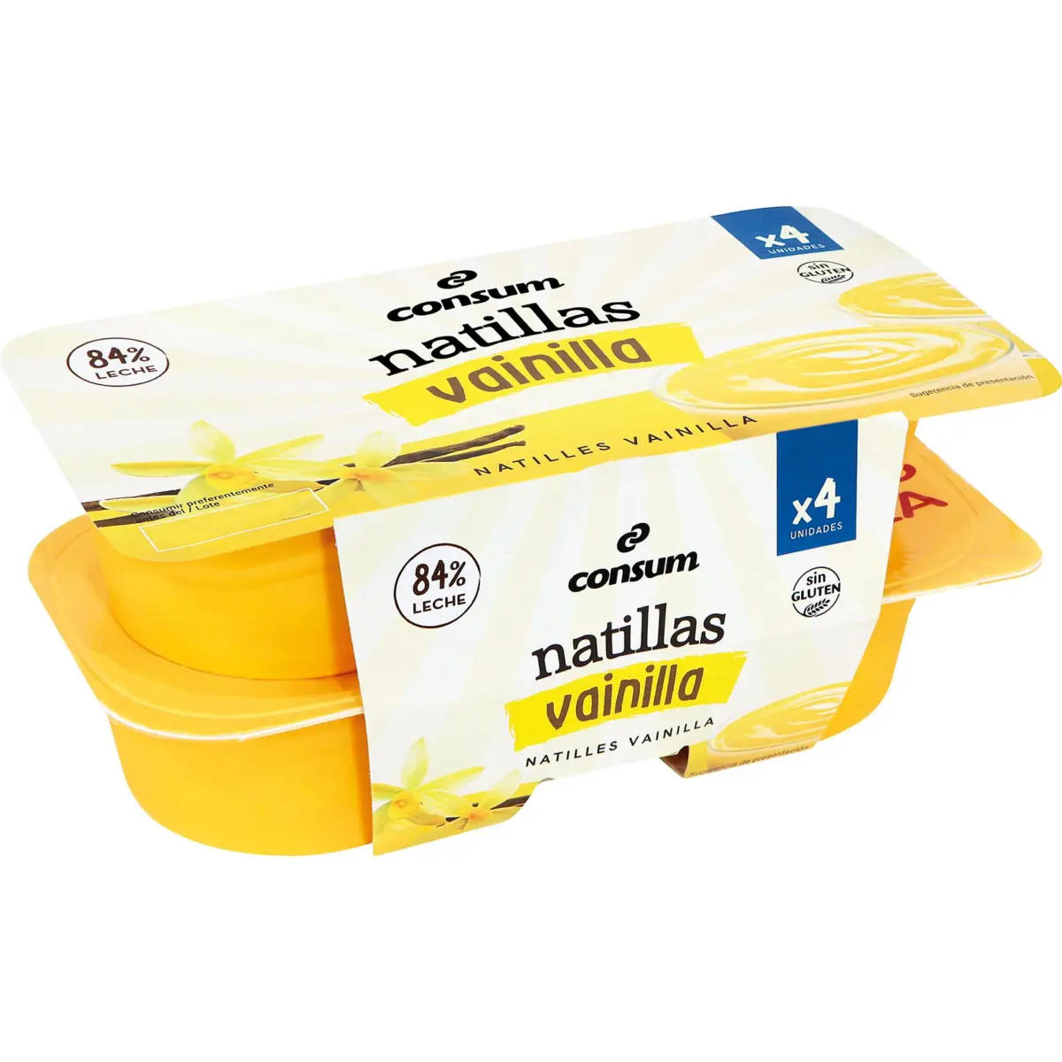Crema de vainilla, pack de 4 Consum