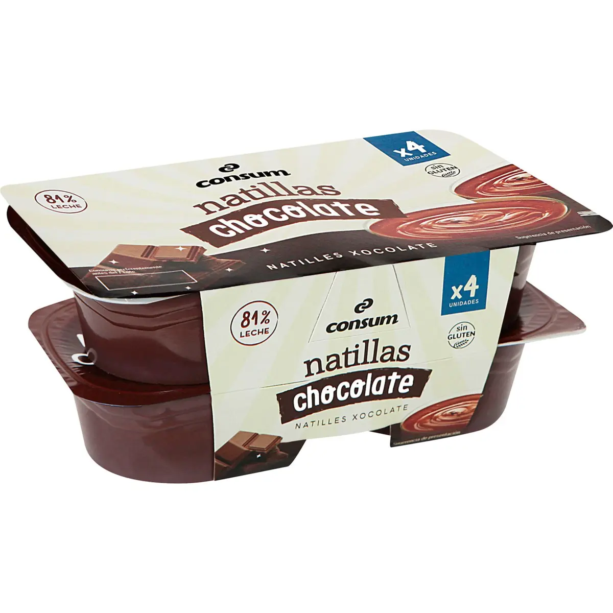 Natillas de Chocolate Pack de 4 Unidades Consum