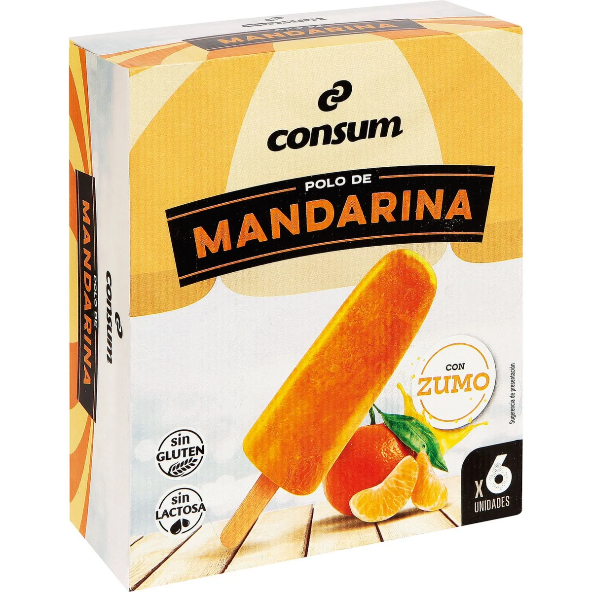 Polo Sorbete Mandarina Pack de 6 Und Consum