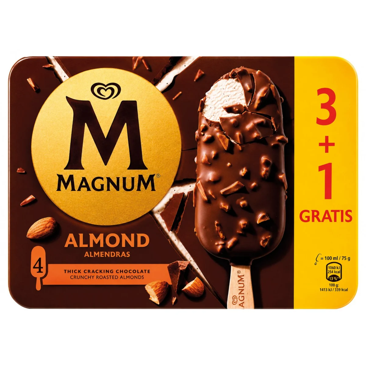 Bombón Magnum Almendrado 3+1 Unidad