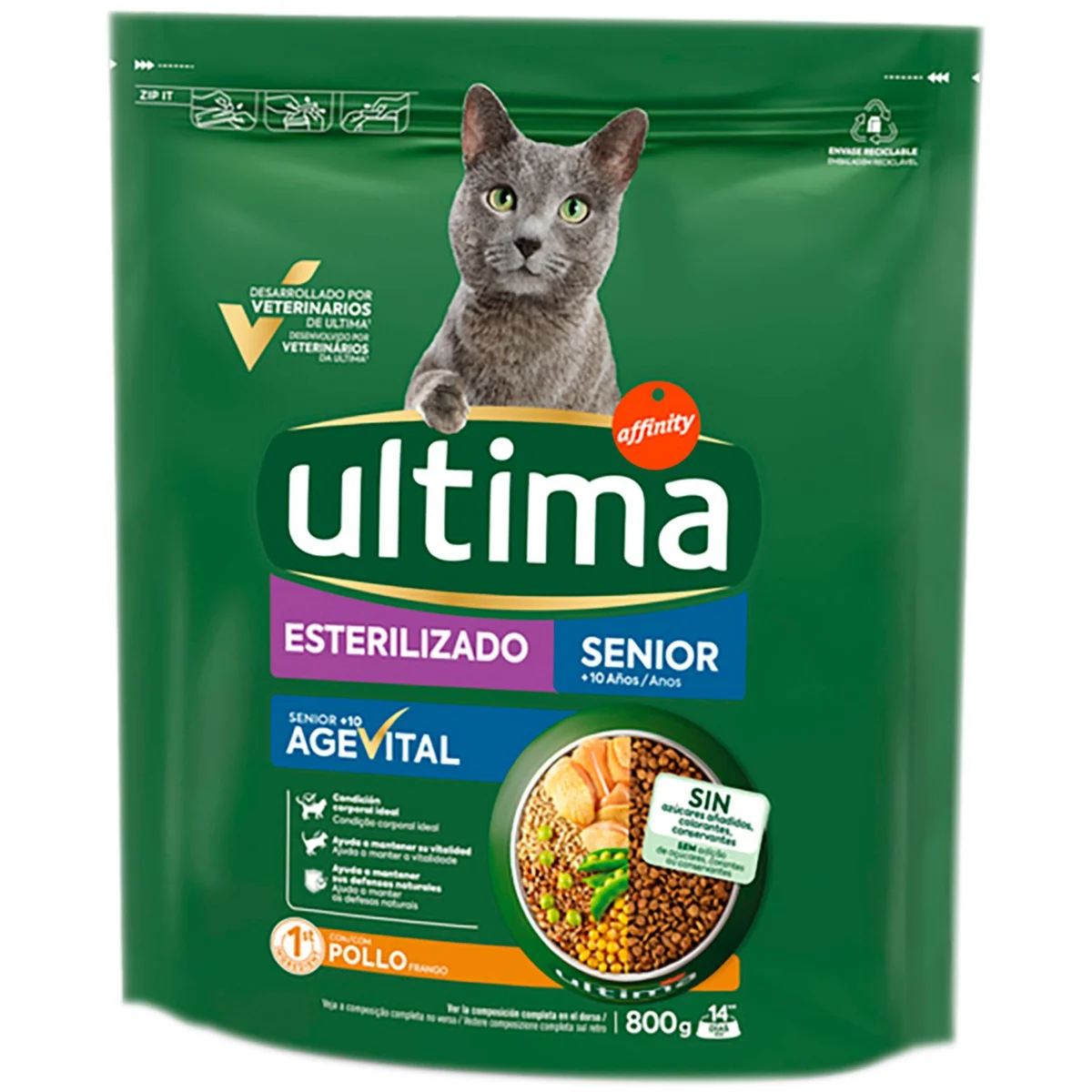 Comida Seca Gatos Senior Esterilizados Ultima
