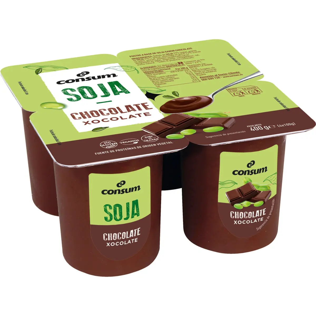 Postre de Soja Sabor Chocolate Consum