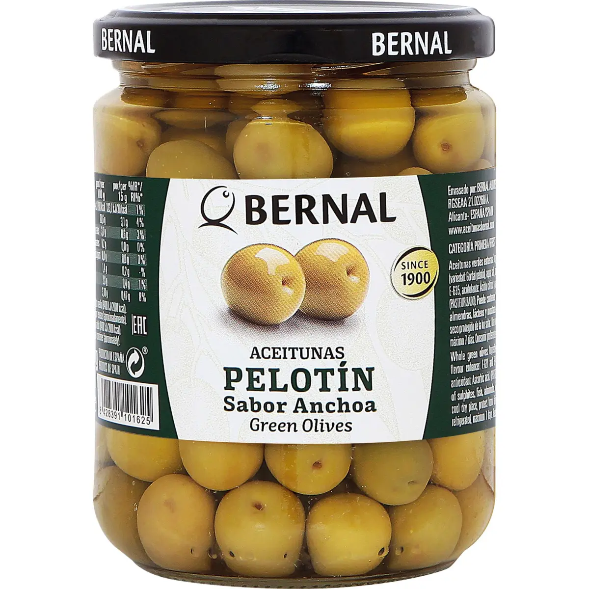 Pelotín olives with anchovy flavour Bernal