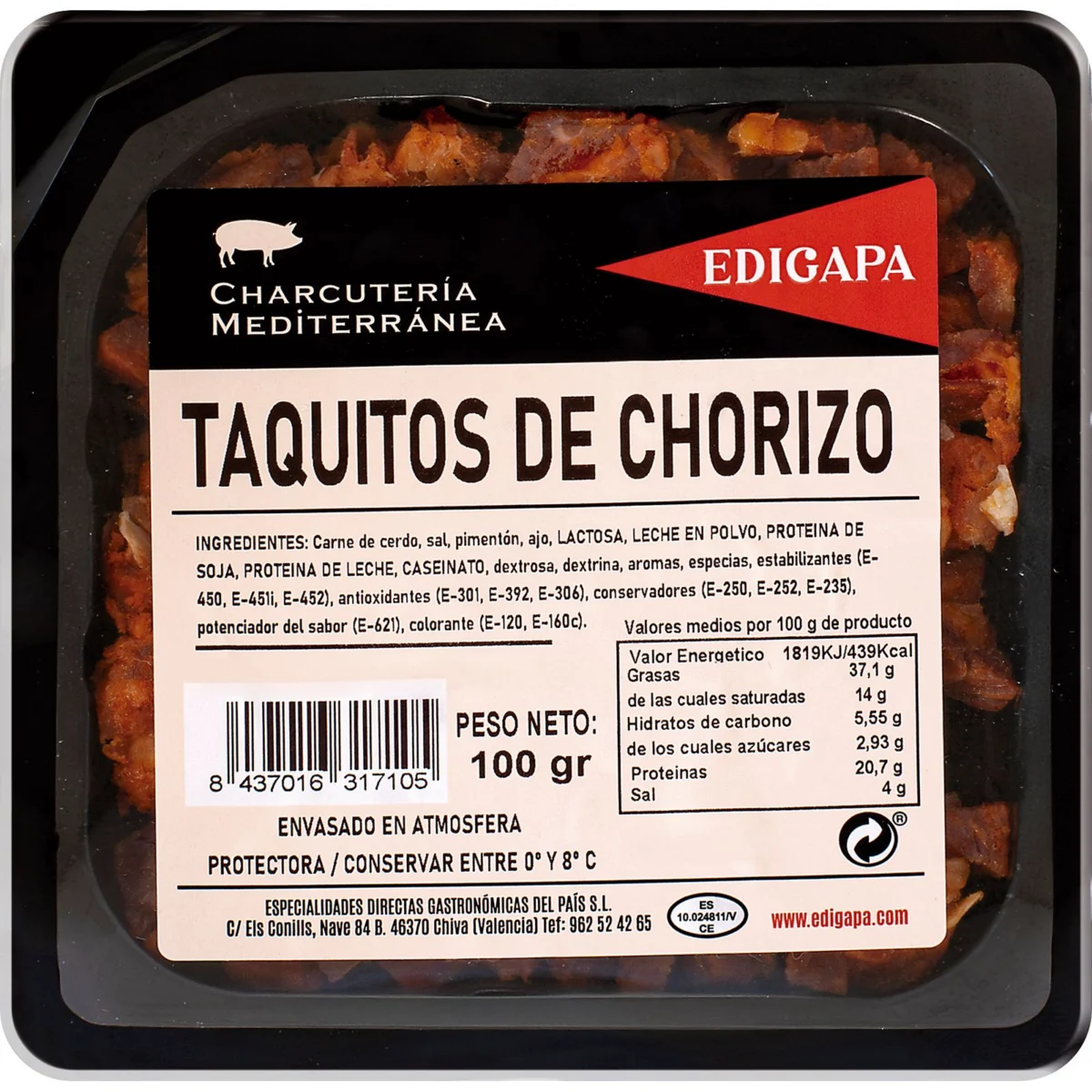 Chorizo cubes Edigapa