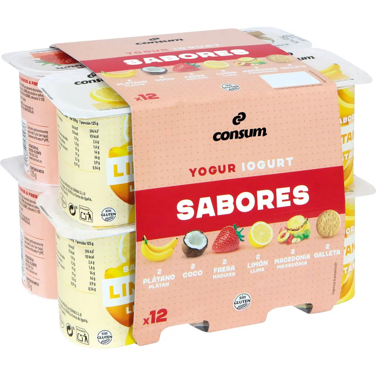 Iogurts de sabors variats, pack de 12