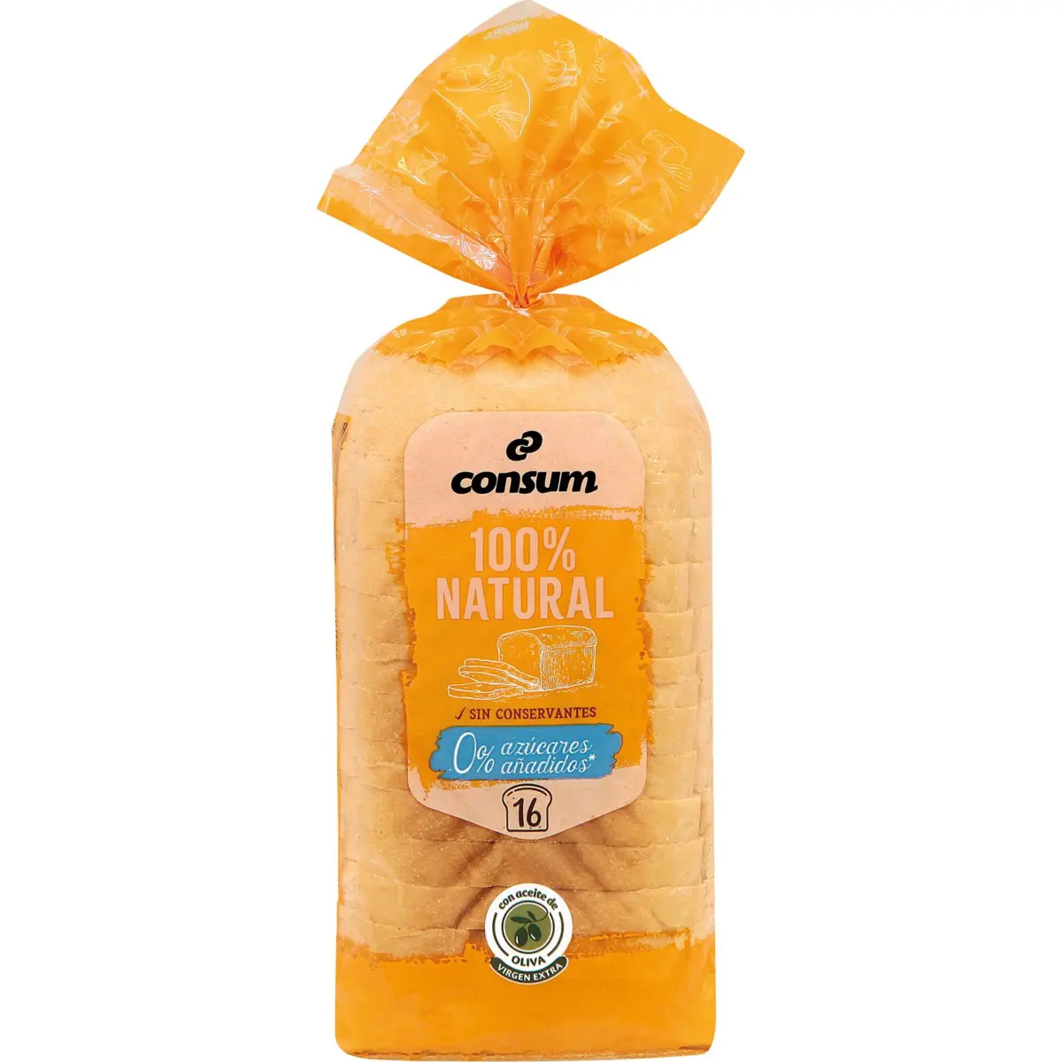 100% natural soft and fresh sliced bread Consum
