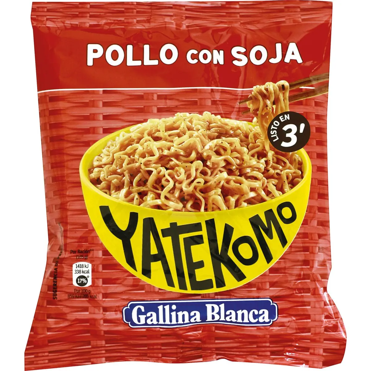 Fideus amb pollastre i soja Yatekomo