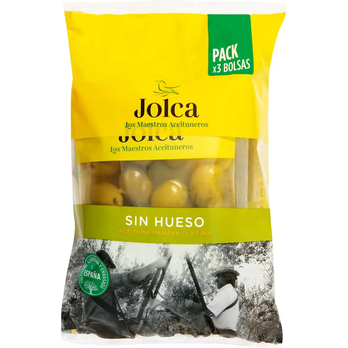 Manzanilla-Oliven ohne Stein, 3er-Pack Jolca