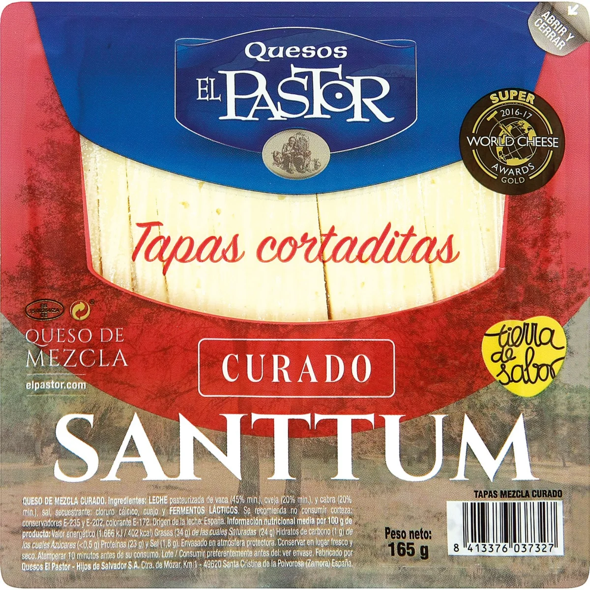 Fromage affiné de mélange en fines tranches Santtum El Pastor
