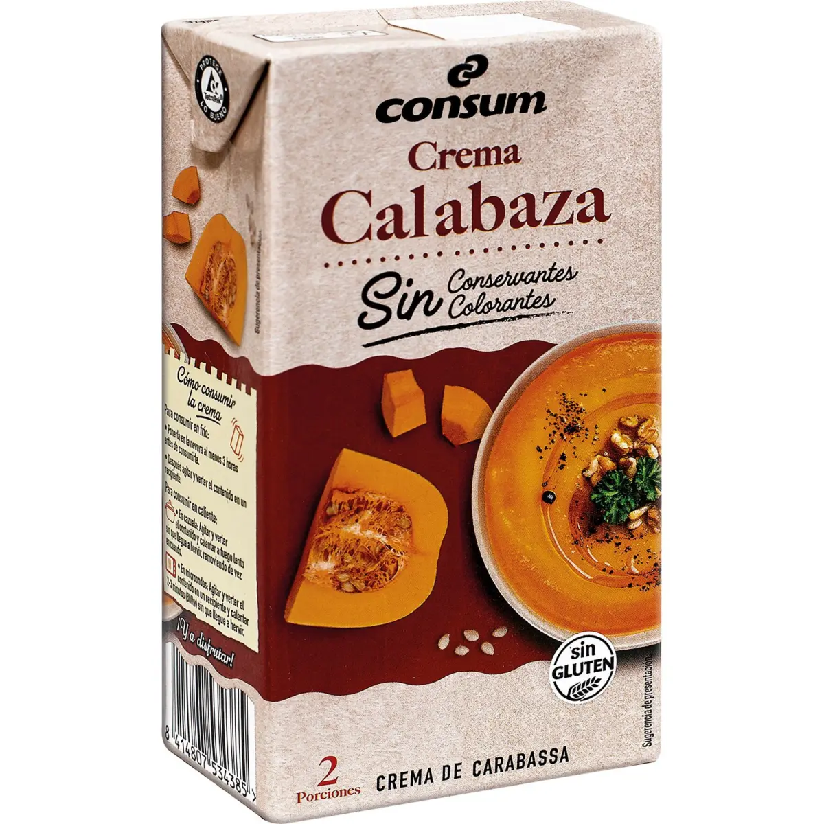 Kürbiscremesuppe, Getränkekarton Consum