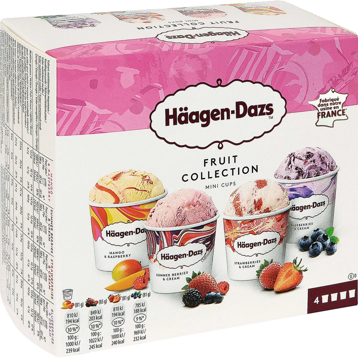 Fruit Collection Eisbecher-Packung, 4 Stück Haagen Dazs