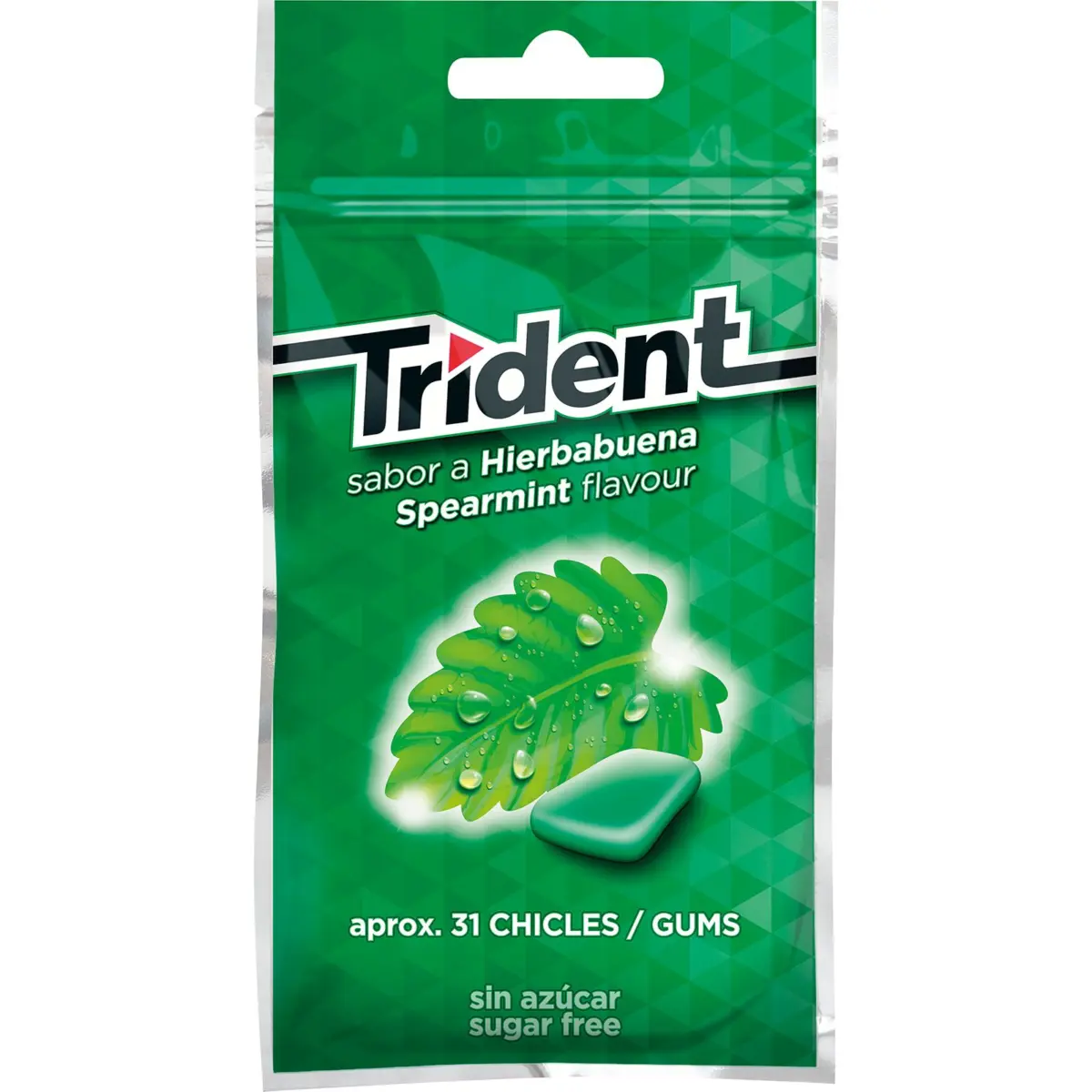 Kaugummi mit Krauseminzgeschmack im Beutel Trident