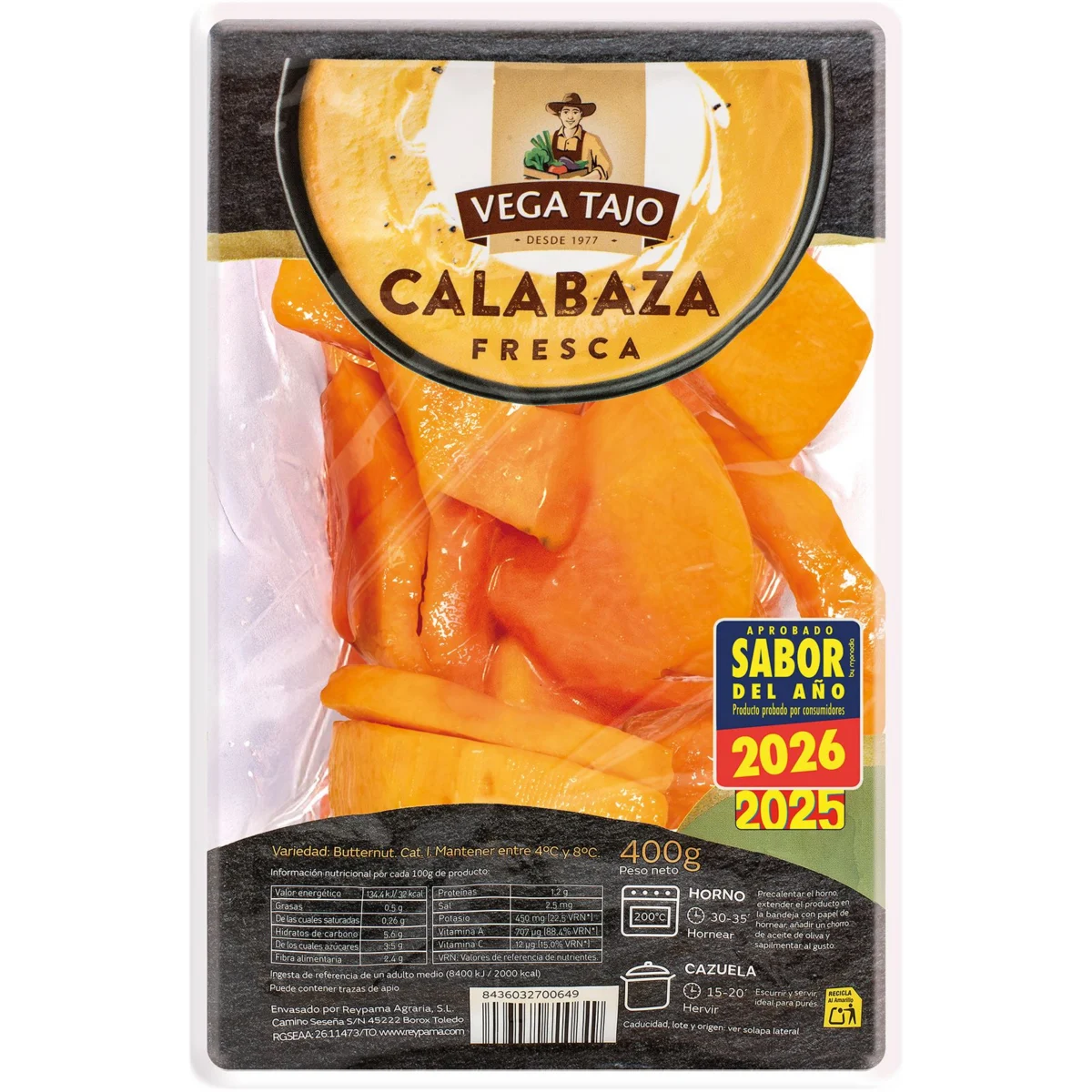 Chopped pumpkin, tray