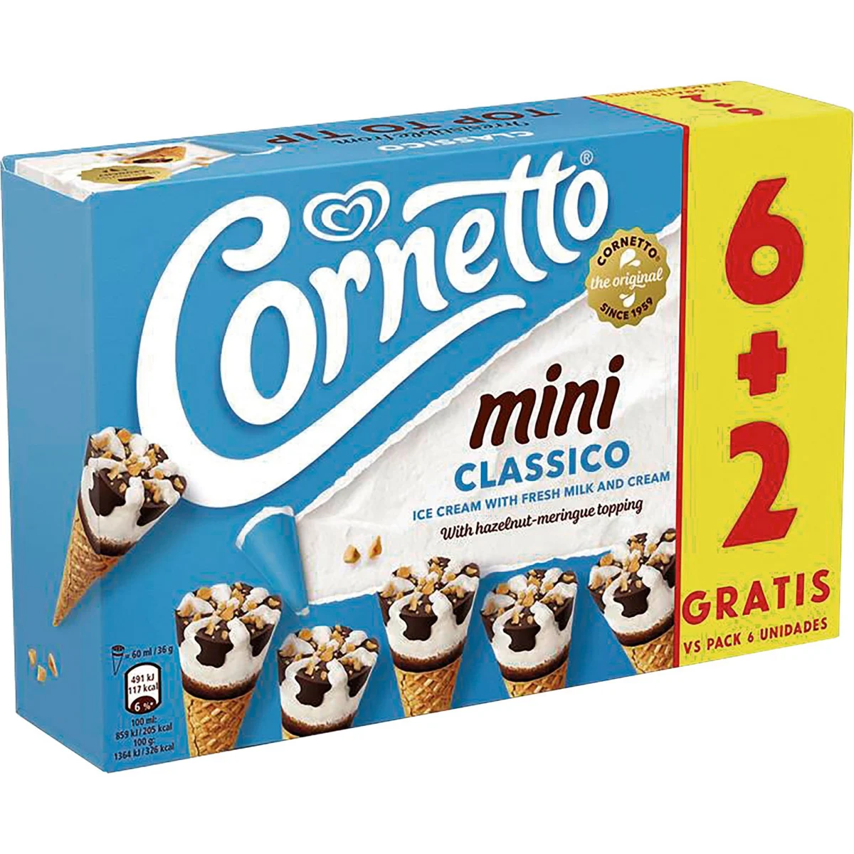 Cornetto Mini Classico, pack of 6 +2 units