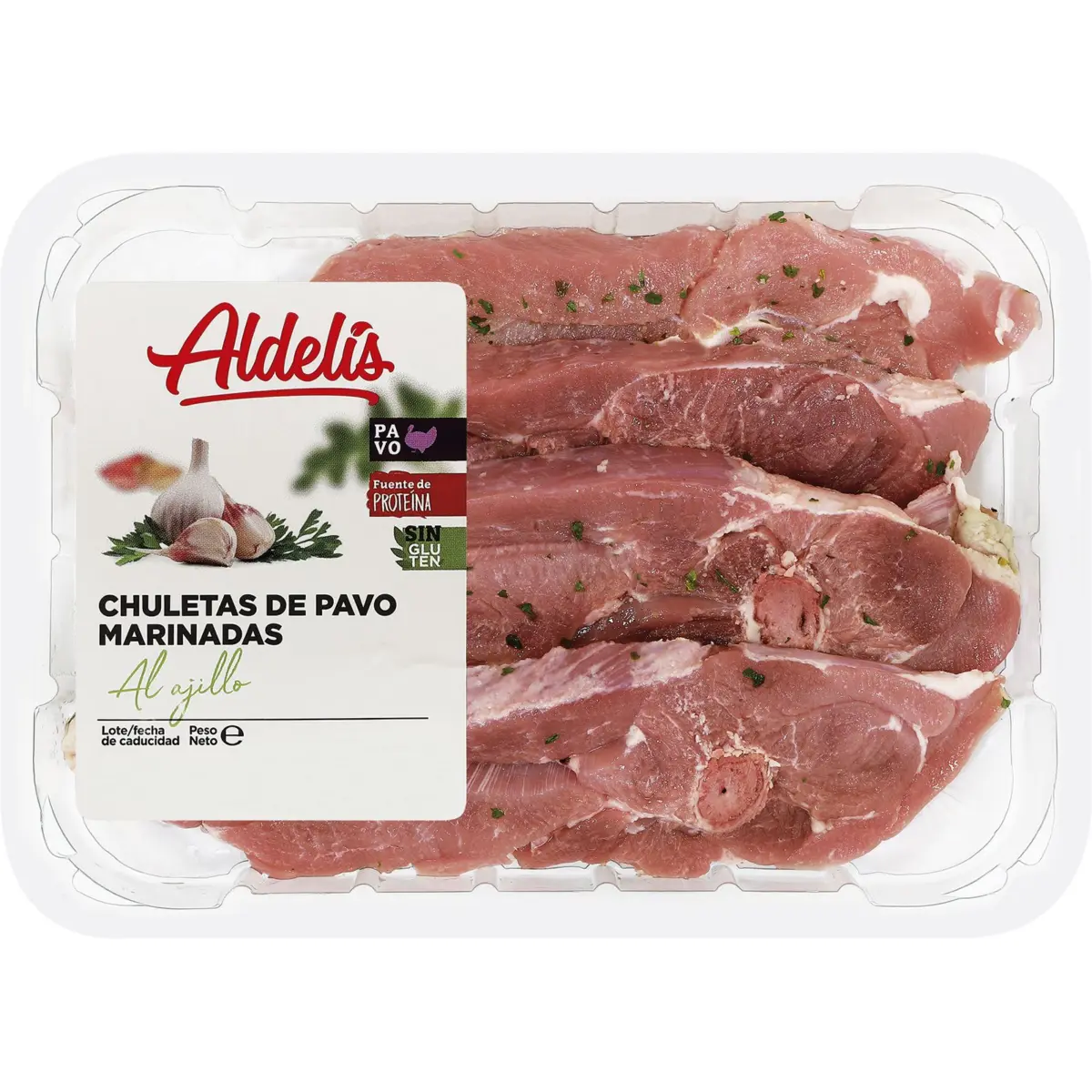 Chuletas de Pavo Adobadas al Ajillo Aldelis