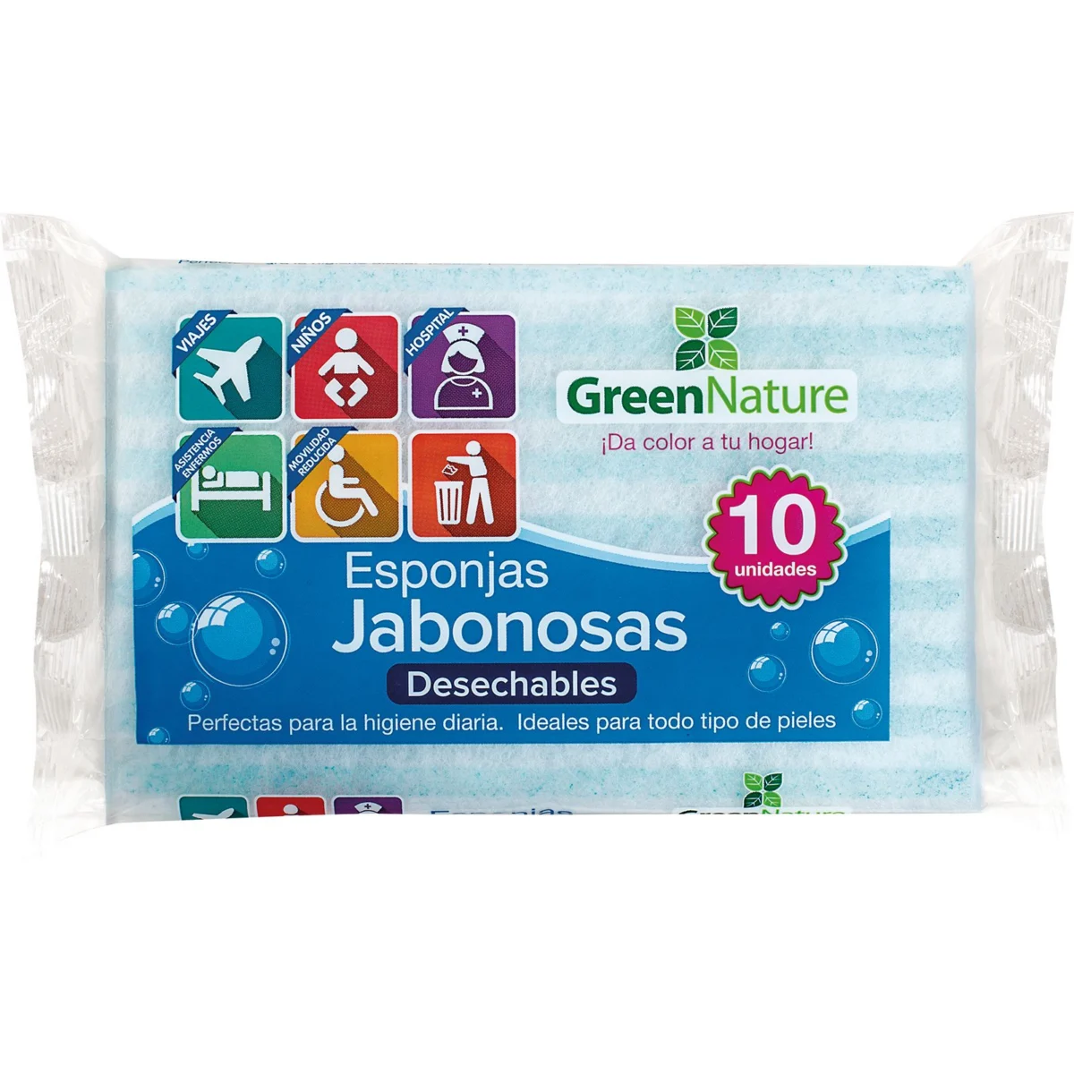 Disposable Soapy Bath Sponge Green Nature