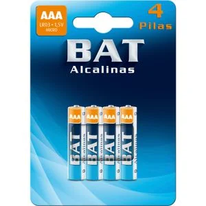 Щелочная батарейка AAA LR03, упаковка 4 шт. Bat