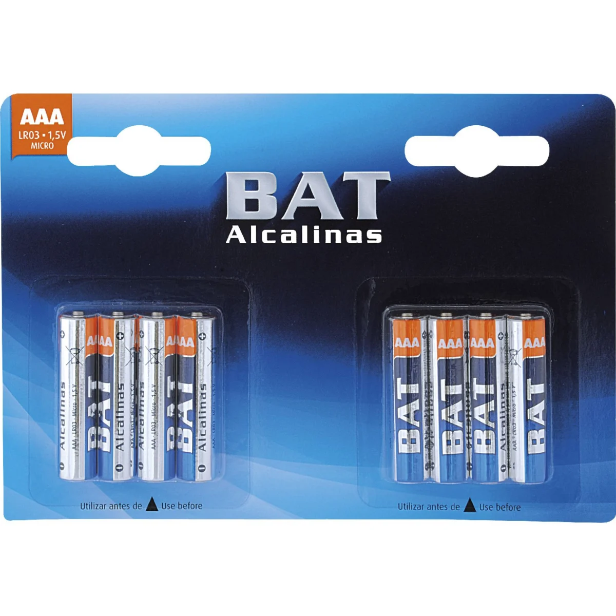 Alkaline-Batterie AAA LR03, 8er-Pack Bat