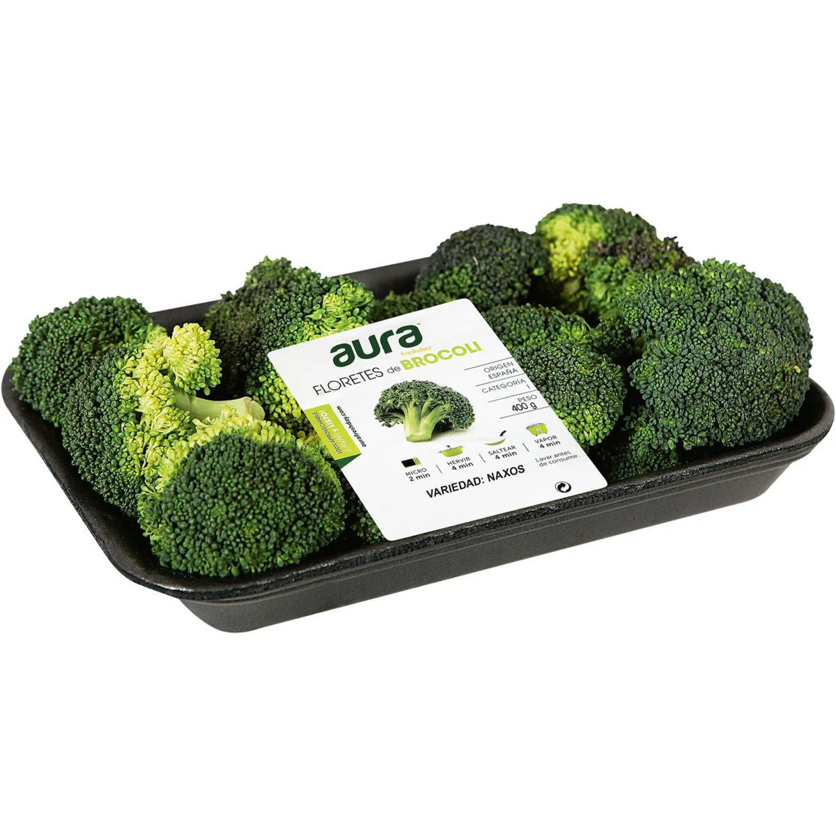 Broccoli florets, tray