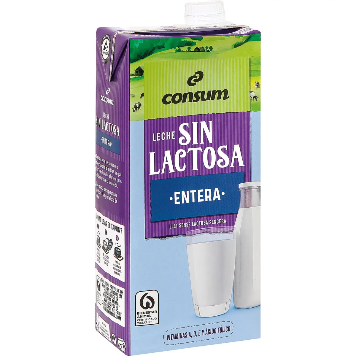 Leche sin Lactosa Entera Brik Consum