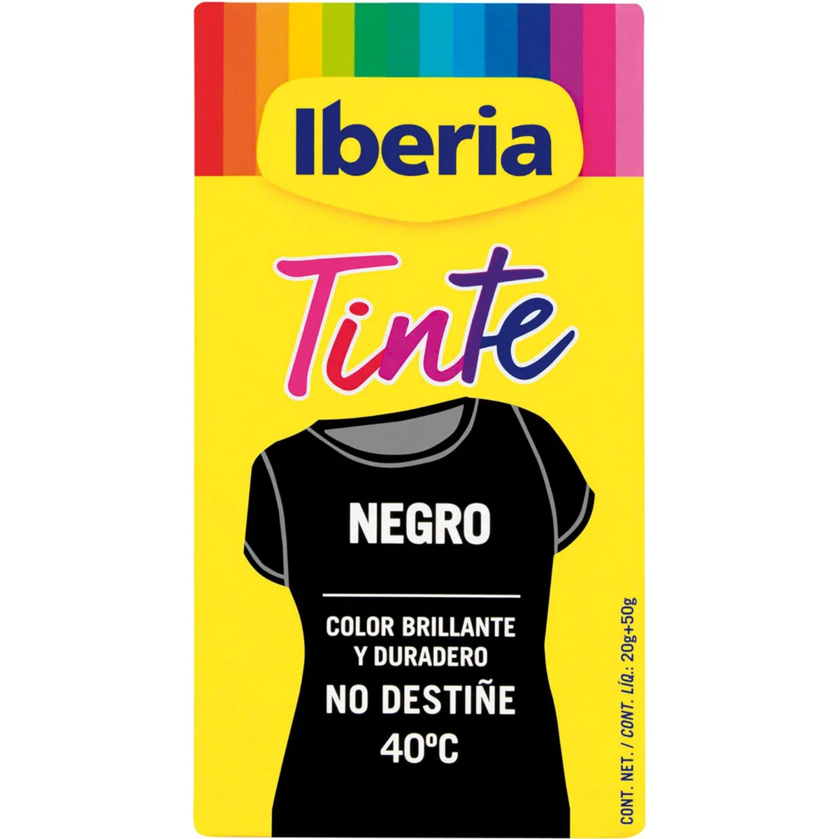 Schwarze Textilfarbe 40ºC 2 Beutel Iberia