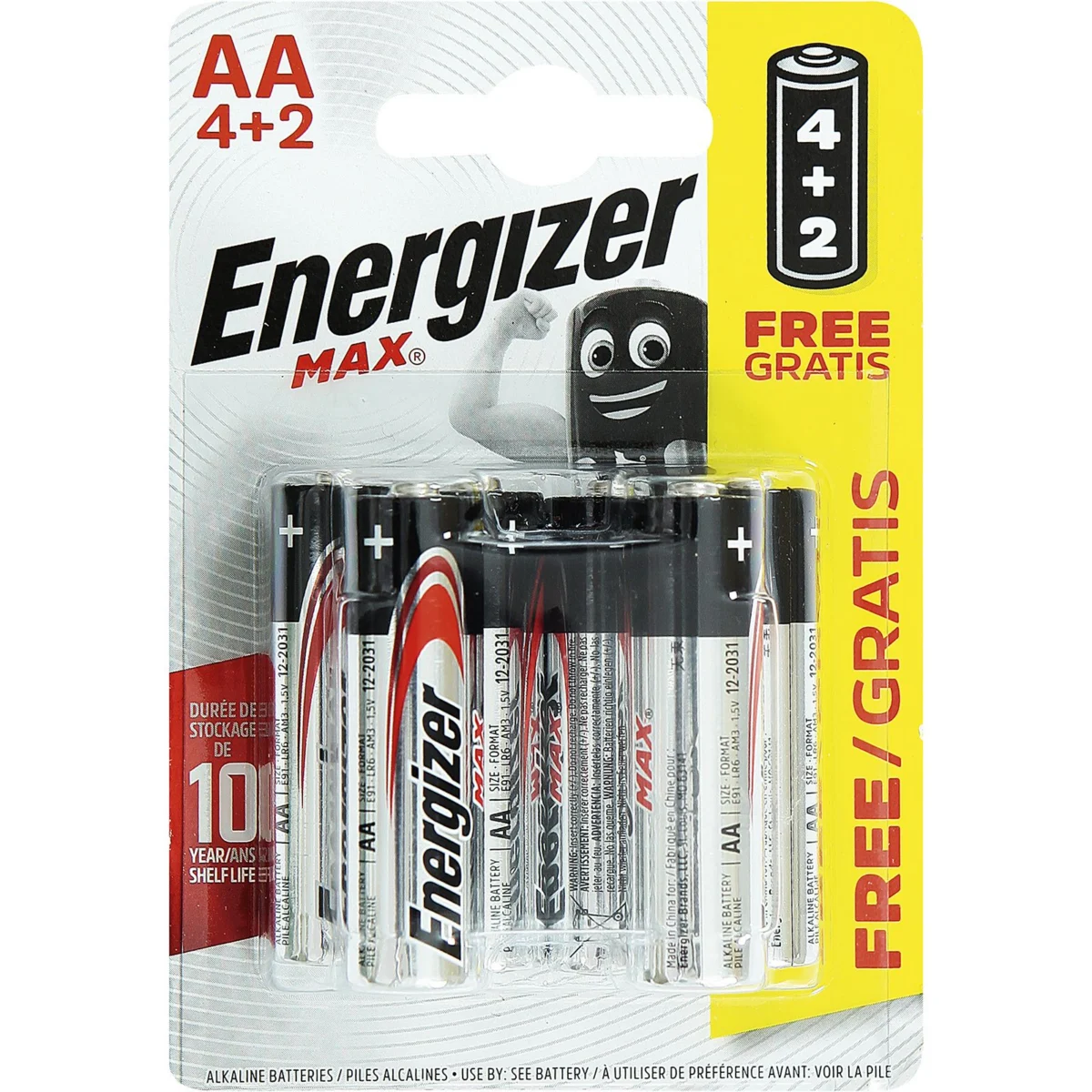 Alkaline AA battery, blister 4+2 Energizer