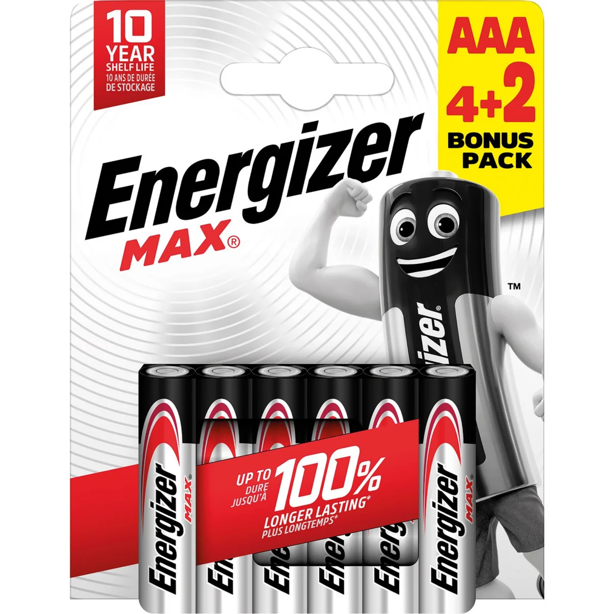 Pila alcalina AAA, blíster 4+2 Energizer