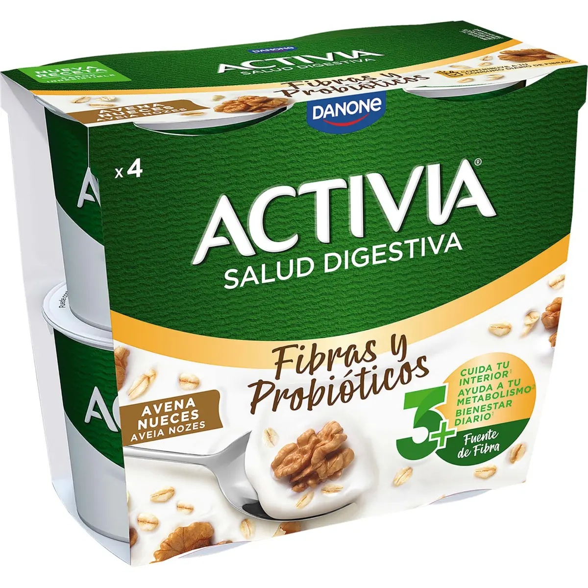 Activia à l’avoine et aux noix, bifidus, pack de 4