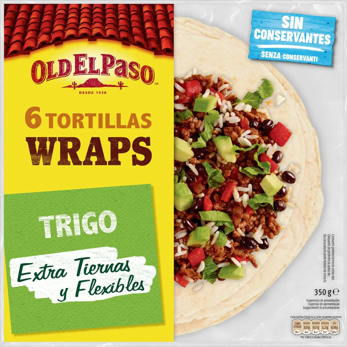 Tortillas de blé pour wraps, paquet de 6 Old El Paso