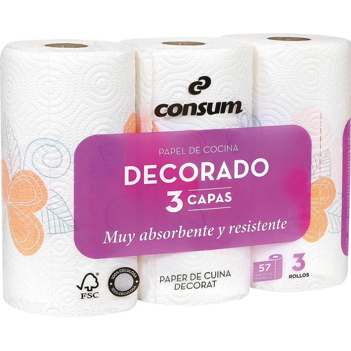 Paper de cuina decorat, 3 capes Consum