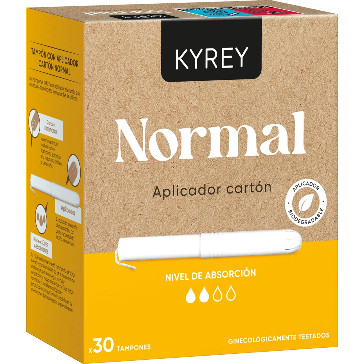 Regular tampon with cardboard applicator Kyrey