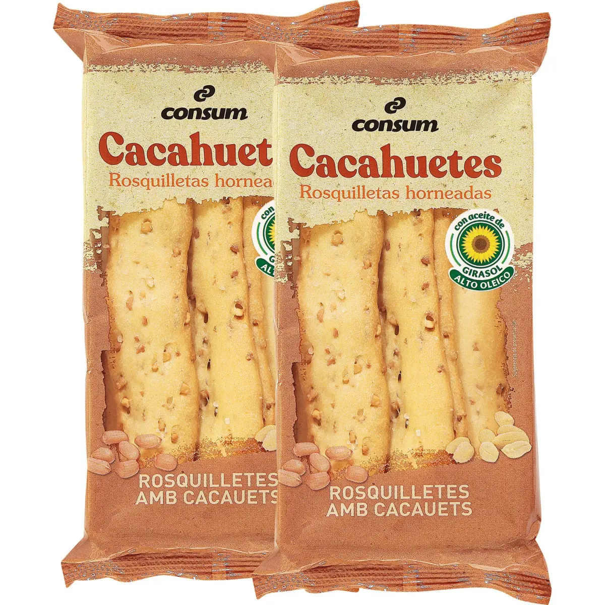 Flat breadsticks with peanuts Consum