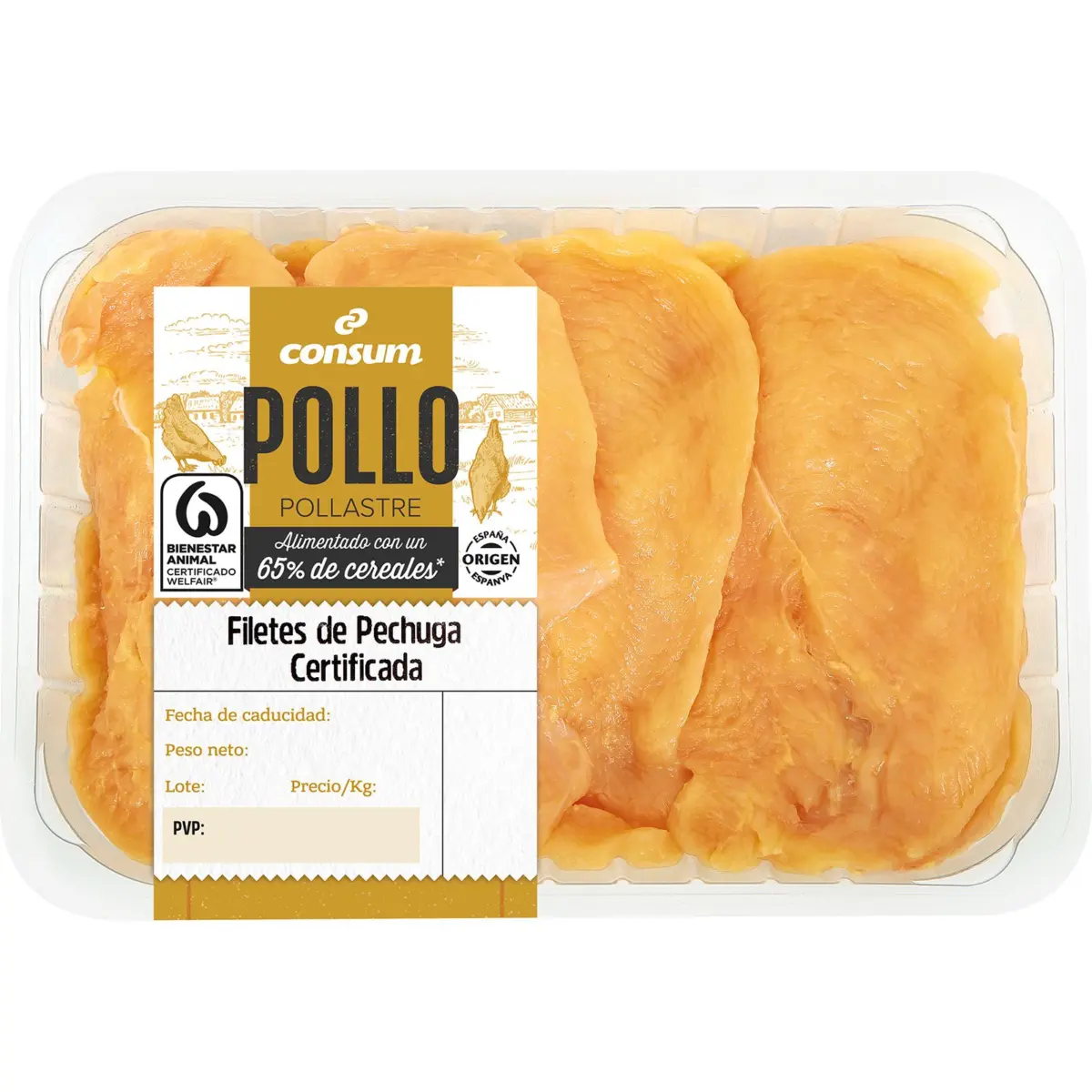 Filets de blanc de poulet certifié Consum
