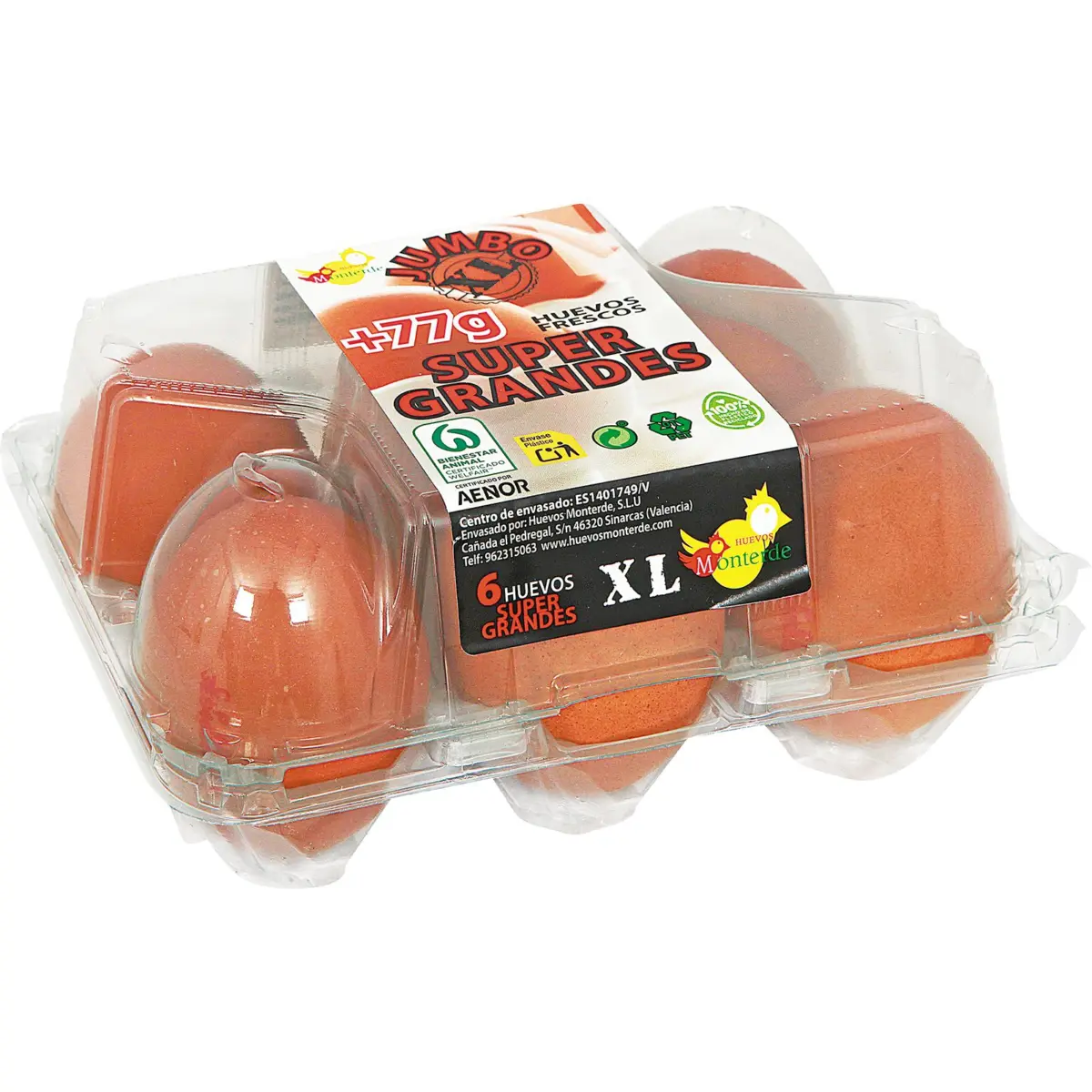 Ous XL Jumbo, 6 unitats Monterde