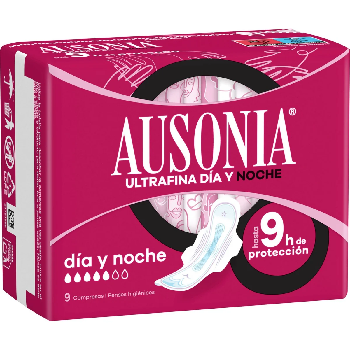 Serviettes de nuit avec ailettes Ausonia