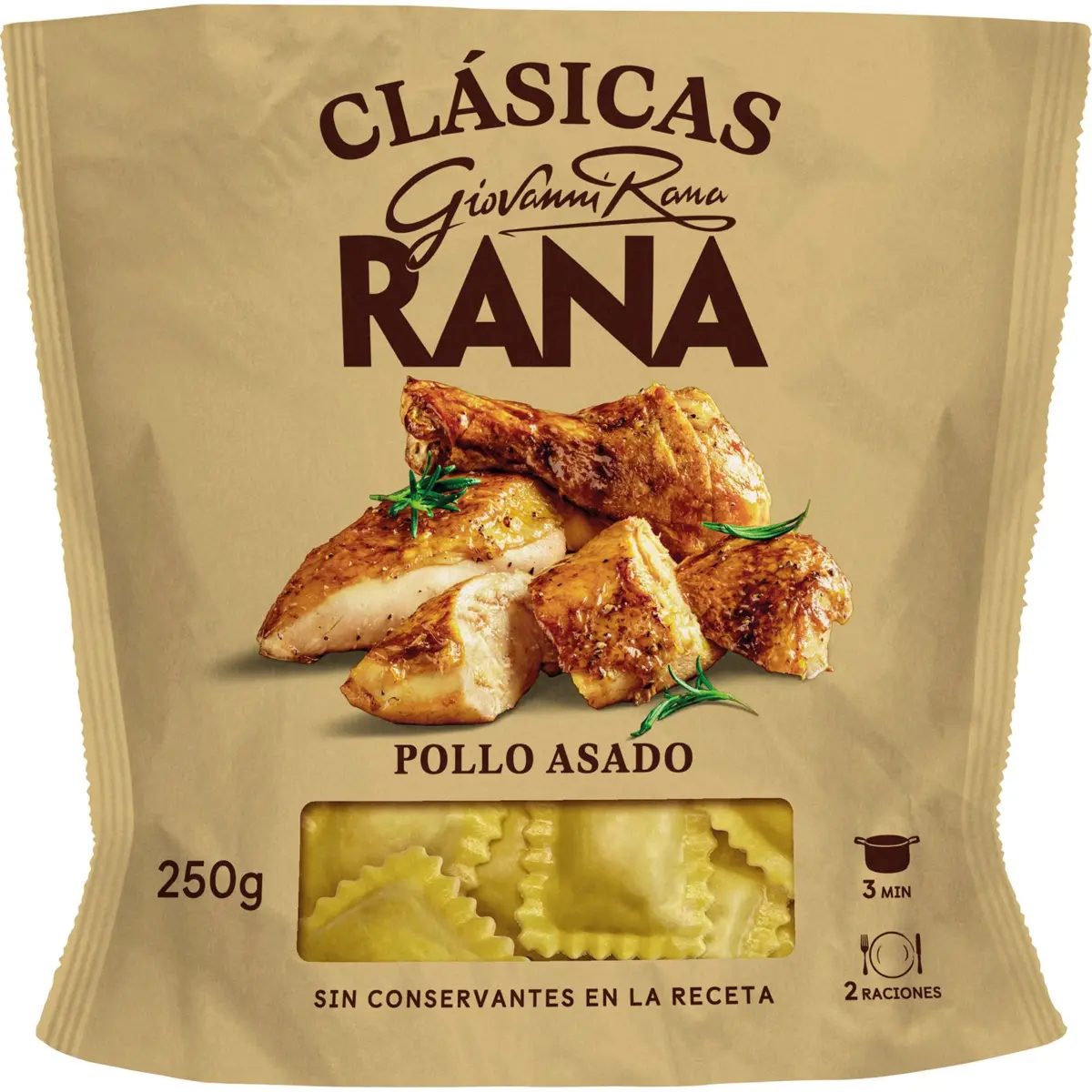 Fresh pasta filled with roast chicken Rana