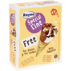 Cono Nata-Chocolate X4 sin Gluten/Lactosa Royne