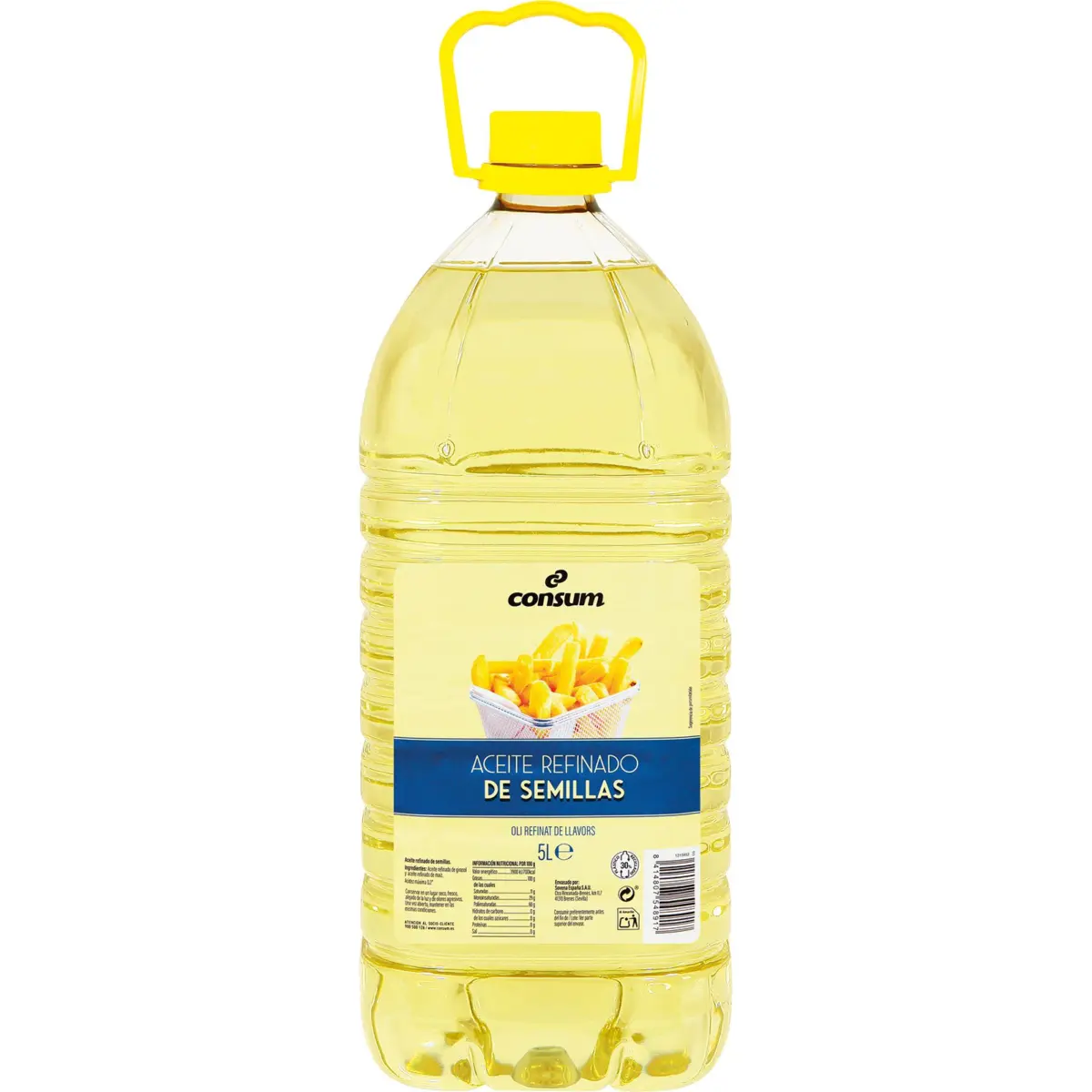 Oli de llavors Consum, ampolla