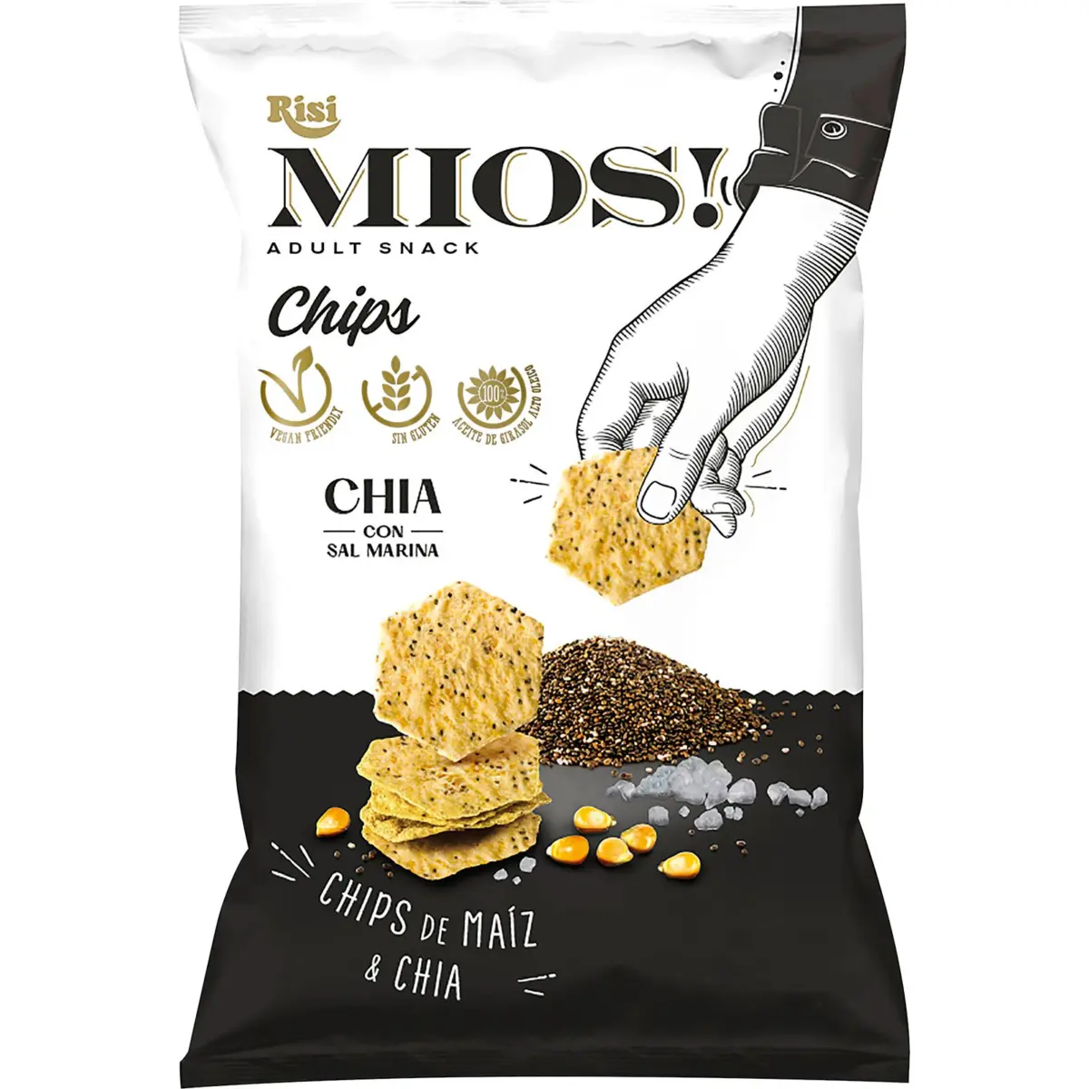 Maischips mit Chia und Meersalz Mios! Risi